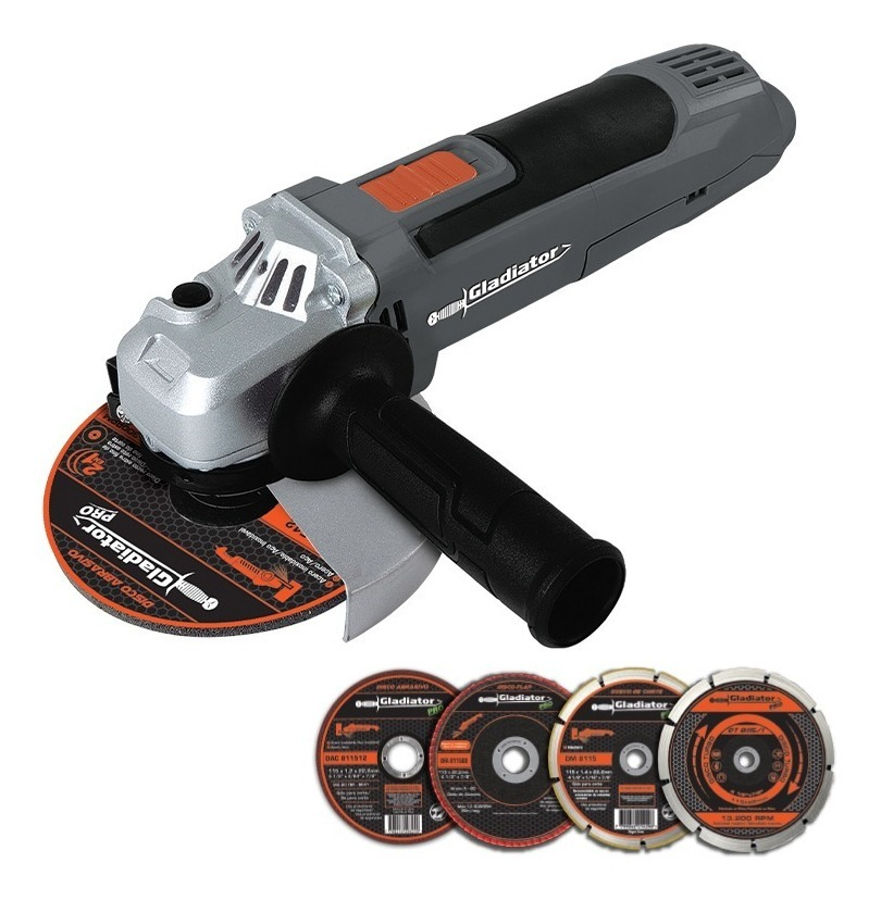 Amoladora Angular Gladiator Pro Aa 415/2/ Vvm Color Gris 700 w 220 v + Accesorio - Imagen 2