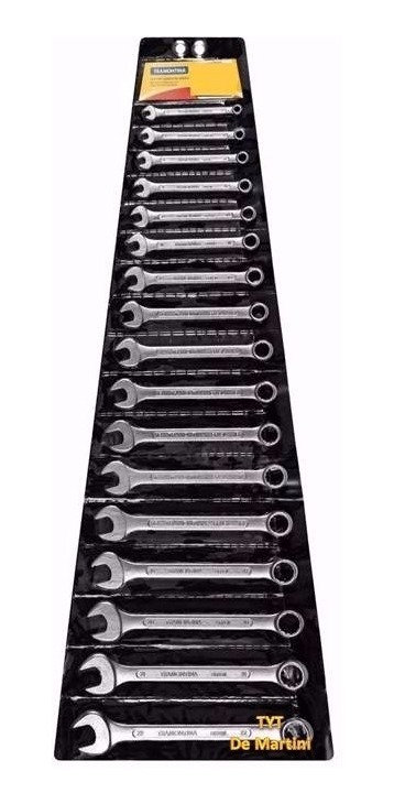 Llaves Combinadas Juego De 17 Piezas Tramontina 6-22 .hnt Color Gris