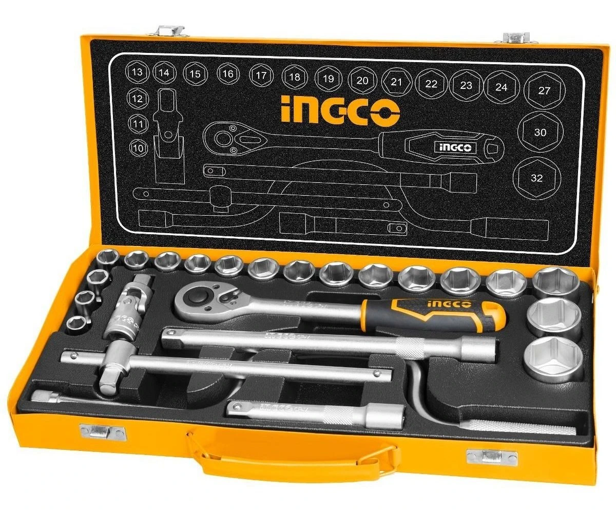 Juego Dados Tubo Ingco 24 Pcs 1/2'' Crique + Valija Metálica - Imagen 2