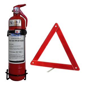 Bomberito Extintor 1kg Para Autos + Baliza Reflectiva