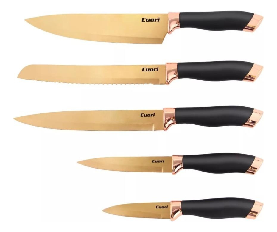 Juego De Cuchillos Cuori Acero Inox. Dorado Rima - Imagen 2