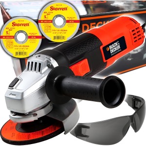 Amoladora Angular Black & Decker 4 1/2  +lentes+discos Imbatible