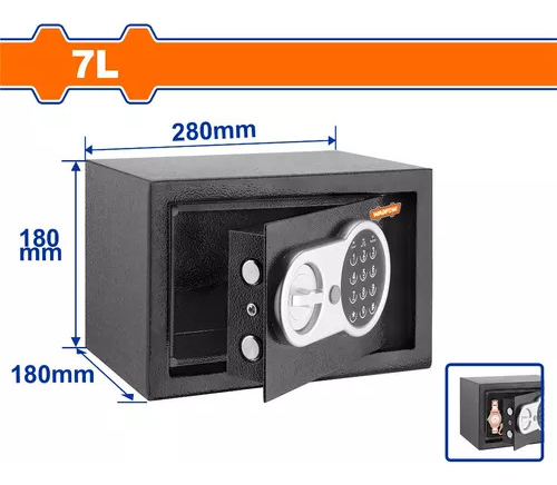 Caja Fuerte Seguridad Digital 7lts Wadfow Web1518 180x280mm - Imagen 2