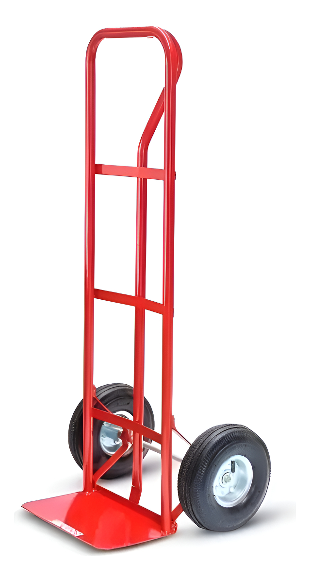 Carro Carrito De Carga 150kg Metálico Rojo Rueda Inflable