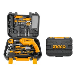Set Taladro 680w Herramientas Valija Ingco Hkthp11503 Amarillo