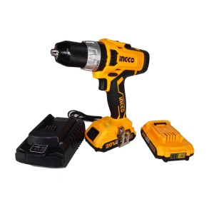 Taladro Atorn. 13mm Ingco(maleta+2baterias 47accesorios) Naranja Oscuro