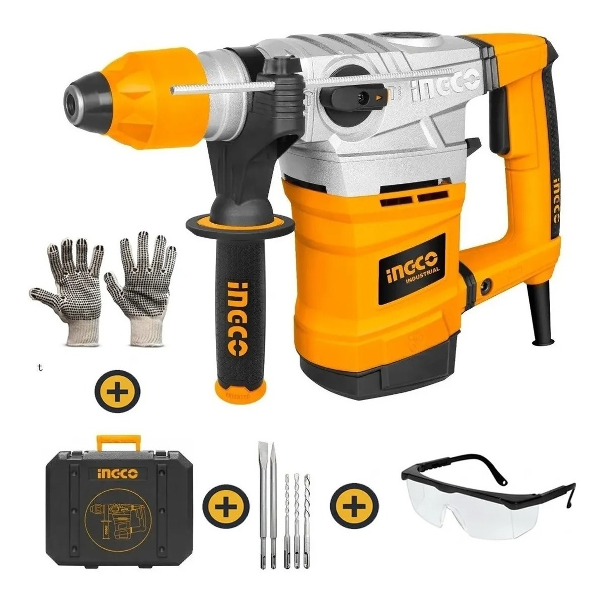 Rotomartillo Electroneumático Ingco Industrial Rh18008 Amarillo Frecuencia De 50hz/60hz Con 1800w De Potencia 220v-240v - Imagen 2