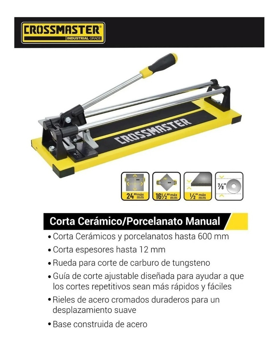 Corta Ceramico Porcelanato Manual 60 Cm 600 Mm Crossmaster - Imagen 2