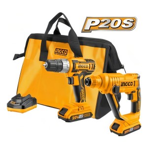 Kit Atornillador 20v + Rotomartillo 20v Ingco P20s Ckli2008