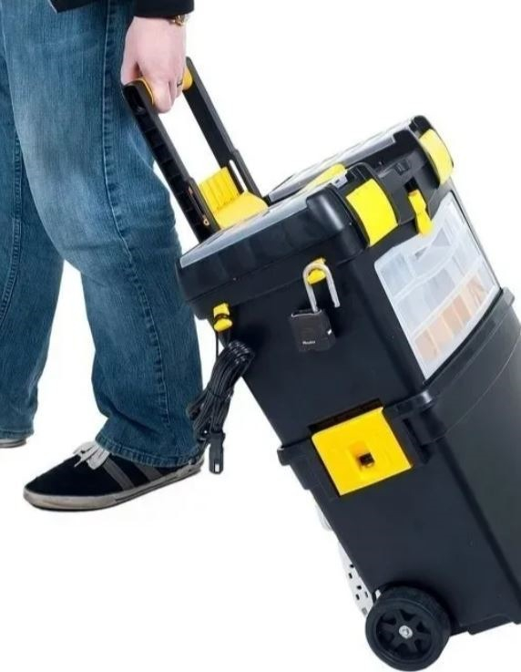 Caja De Herramientas Con Ruedas Y Organizador Bta Tools Plástico Reforzada Negro - Imagen 3