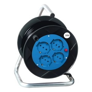 Alargue Electrico Enrrollador 16 A Cable 30 M 4 Tomas Schuko