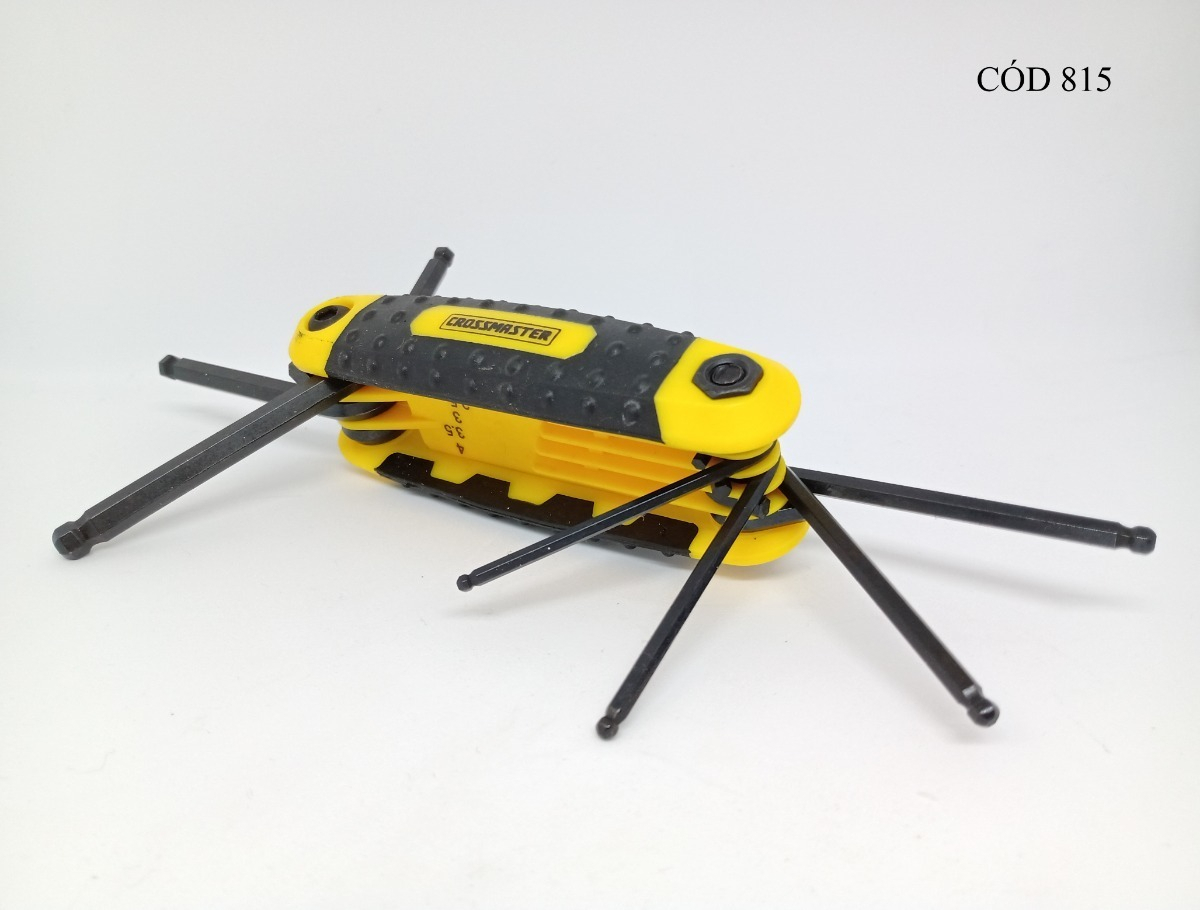 Juego De 9 Llaves Allen Hexagonales Plegables Metricas Cross - Imagen 5