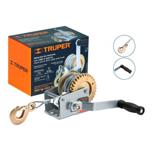 Malacate Con Manivela, 300 Kg, Con Cable, Truper, 14719 Maw-27c