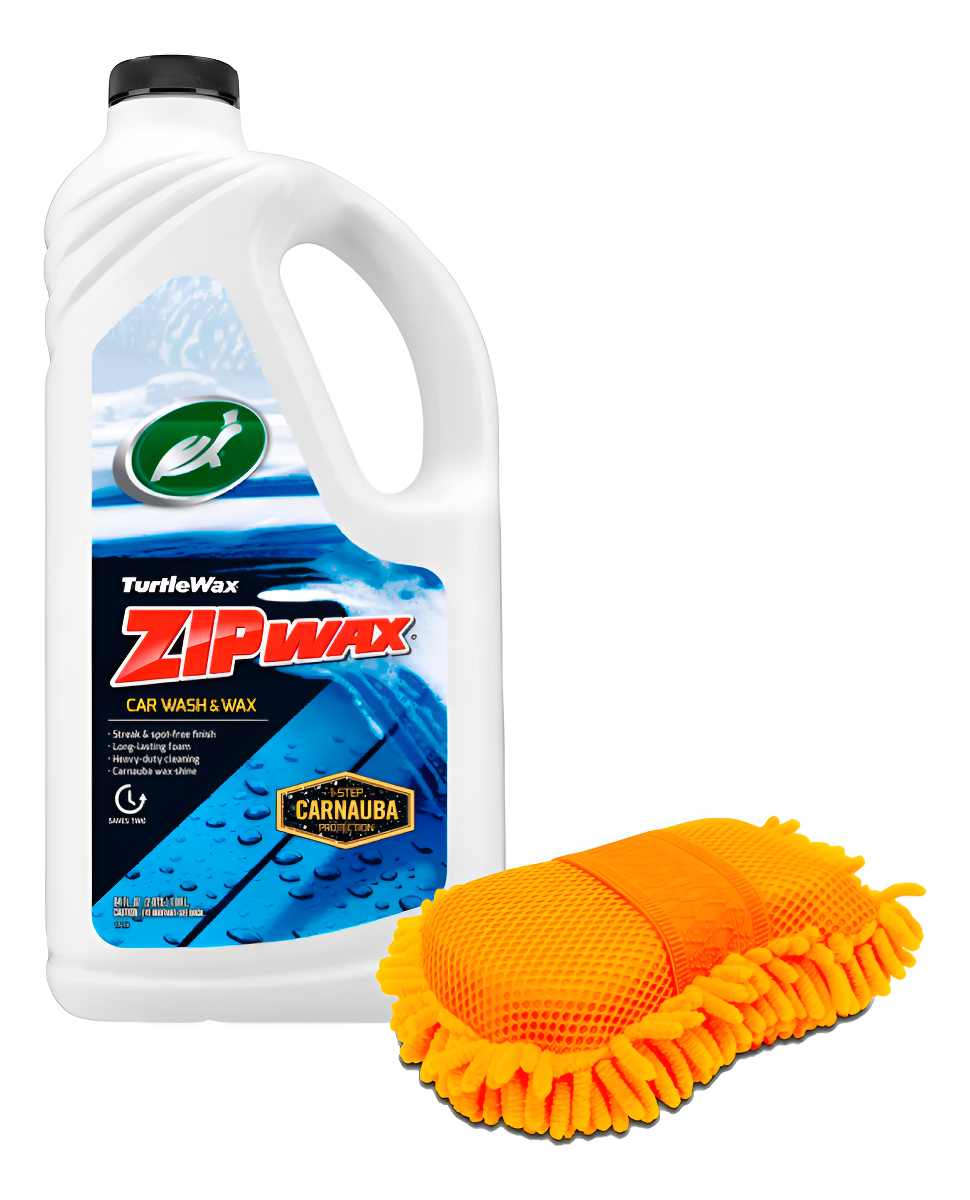 Shampoo Líquido Cymaco Zip Wax 1.89l Cera Carnauba + Esponja Microfibra