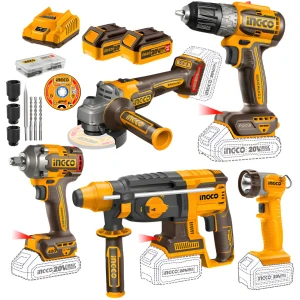 Taladro + Llave De Impacto + Amoladora + Rotomartillo Ingco