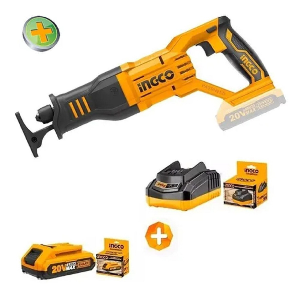 Sierra Sable Bateria Litio 20v Ingco Crsli1151+ Cargador Tyt - Imagen 2