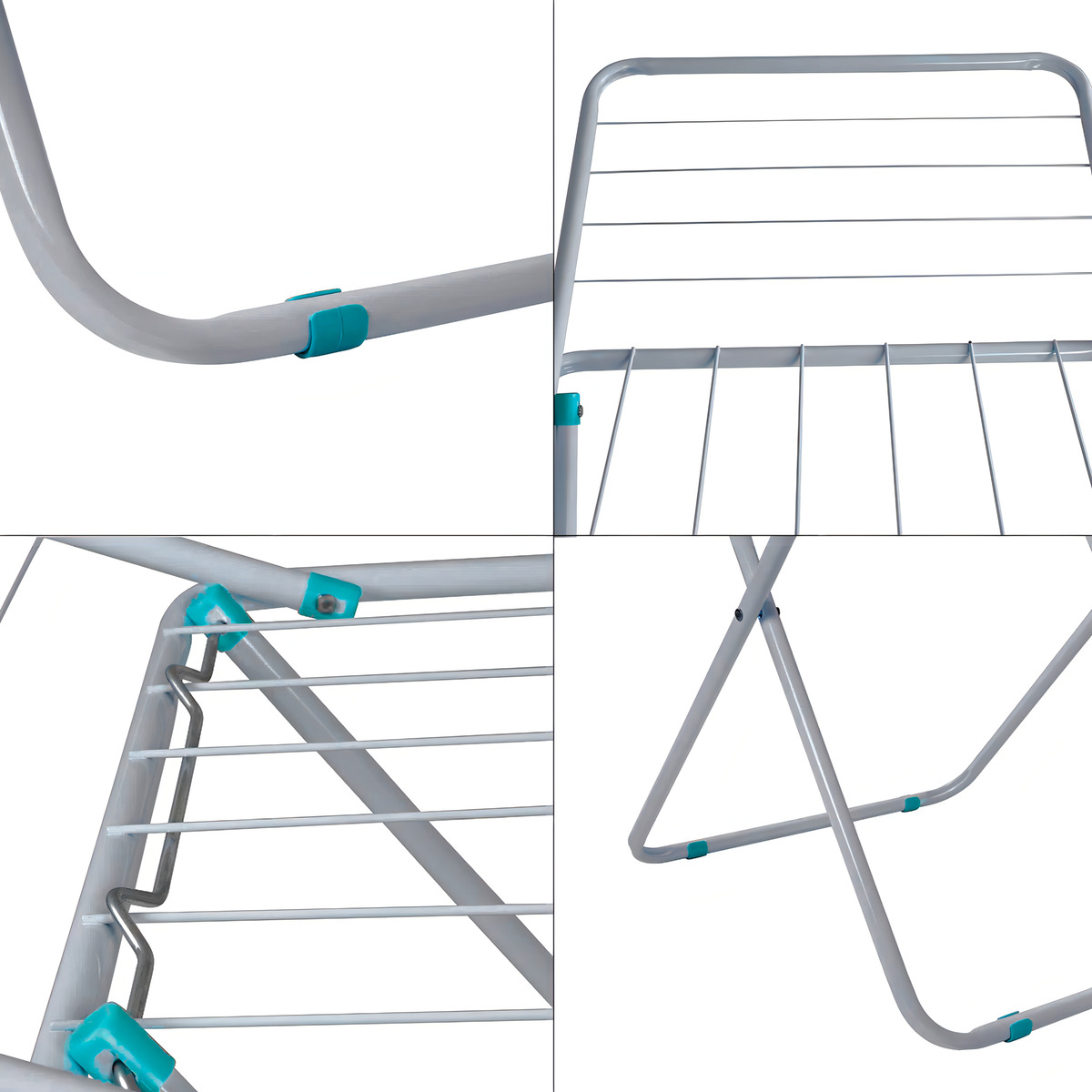 Tender Tendedero Ropa Pie Aluminio Plegable Alas Slim Mor - Imagen 2