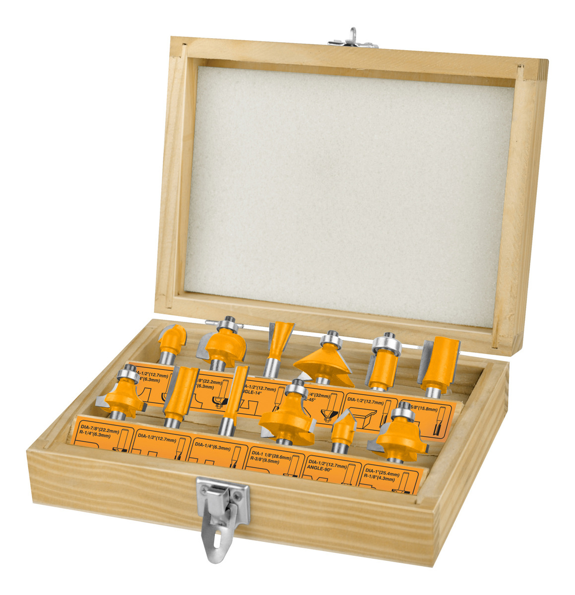 Ff Kit 12 Fresas Ingco 12mm Router Fresadora Trompo Akrt1221