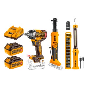 Llave De Impacto + Cricket A Batería + Linterna + Accesorios