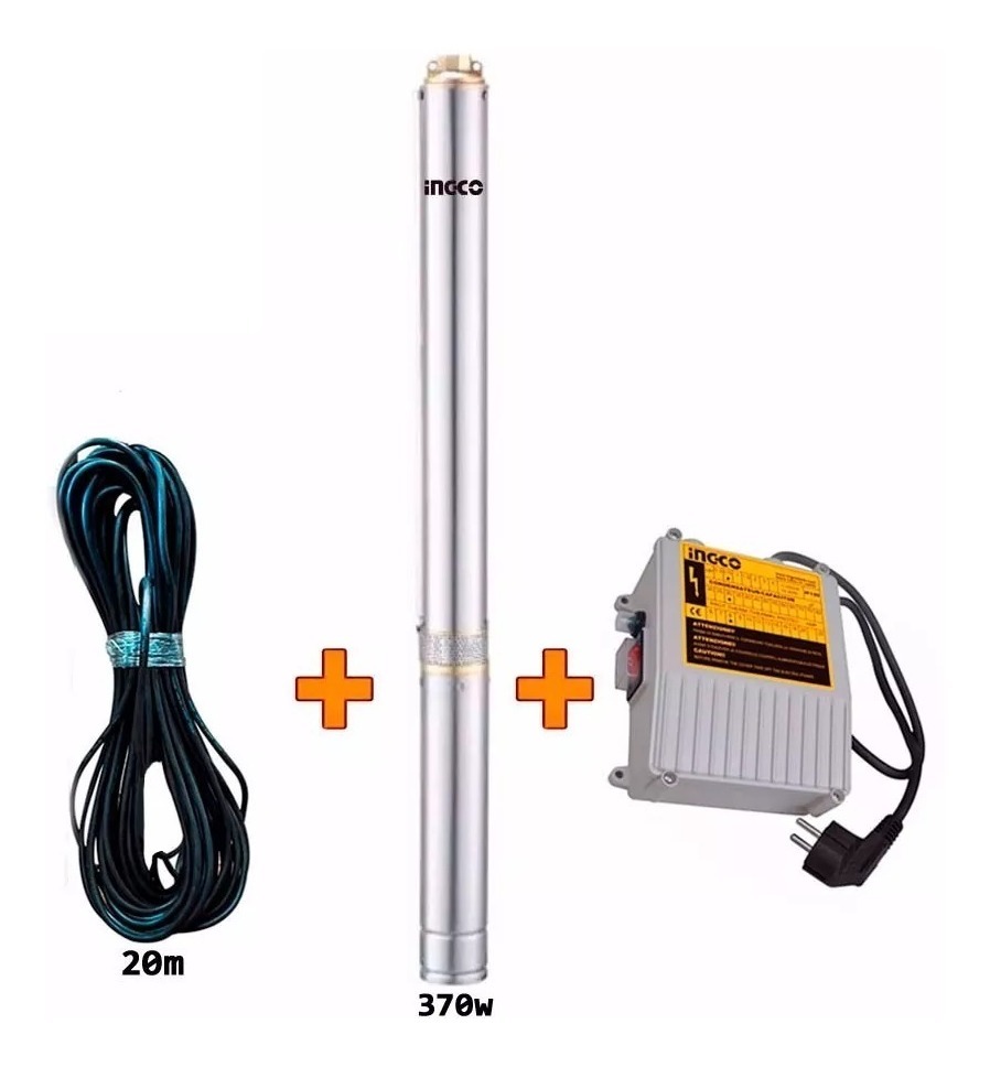 Bomba Sumergible Pozo Semisurgente Inox 370w Ingco Hay Stock