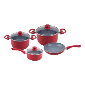 Juego De Bateria Cuori 7 Piezas Fragola Ceramica Fama Color Rojo
