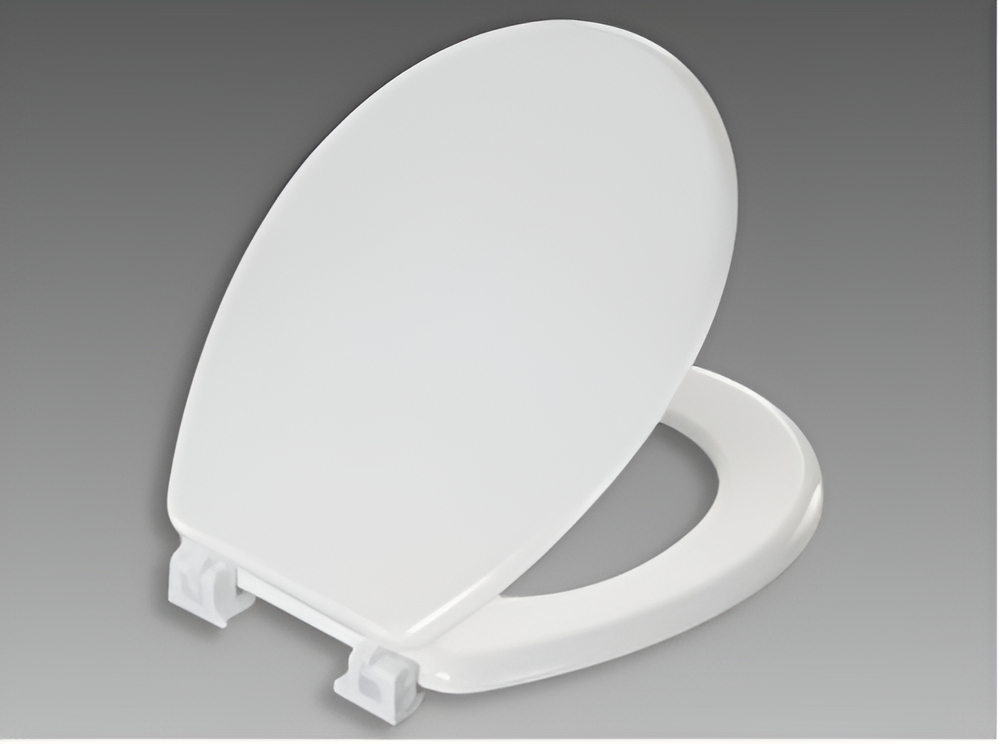 Asiento Inodoro Mdf Blanco Con Tapa Hidros Fam01 Bisagra Plástica - Imagen 5