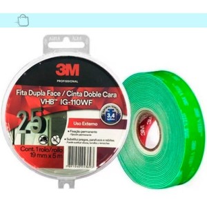 Cinta Adhesiva De Doble Cara, 3 M, Vhb Ig-110wf, 19 Mm X 5 M, Blanca, Para Uso En Exteriores, Color Blanco