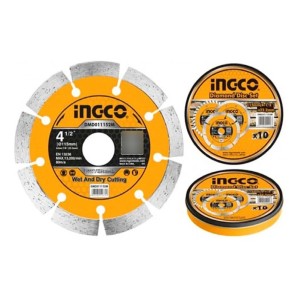Set Lata Con 10 Discos De Widia Diamantado 115mm 41/2 Ingco