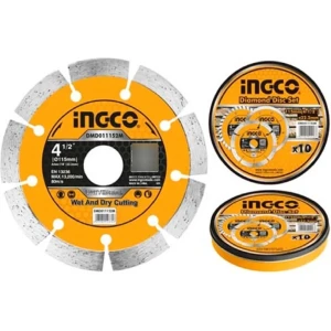Disco Diamantado X10 Pcs. 115mm 4/12'' X 22,2mm Ingco Color Amarillo
