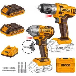 Set Atornillador Impacto 20v + Atornillador 20v 10mm Ingco