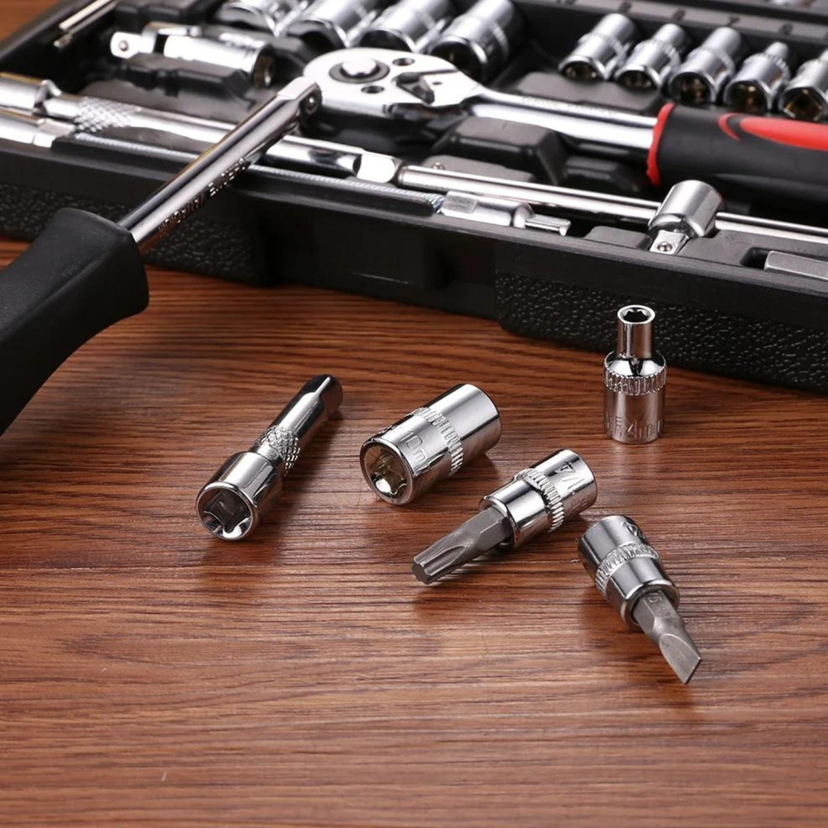 Set Caja Herramientas Dados 94 Piezas Acero Carbono 1/2 1/4 - Imagen 3