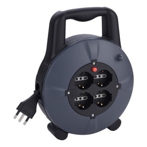 Alargue Electrico Enrollador 10 A Cable 10 M 4 Tomas Schuko