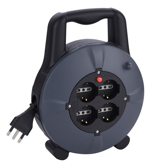 Alargue Electrico Enrollador 10 A Cable 10 M 4 Tomas Schuko
