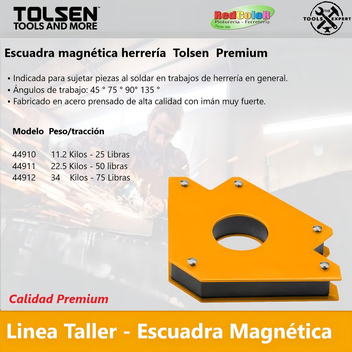 Escuadra Magnetica Para Soldadura 100 Mm 23kg Tolsen 44911 - Imagen 3
