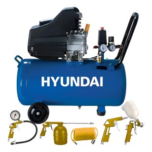 Compresor Hyundai Roraima 50l 2hp 116psi Portátil + Kit Color Azul Fase Eléctrica Monofásica Frecuencia 60