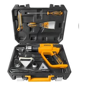 Pistola De Calor En Valija Pro 3 Niveles De Temp Ingco 2000w Amarillo