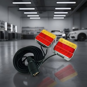 Kit Faroles Led Trailer Imantado 7 Mts Cable Y Enchufe Macho