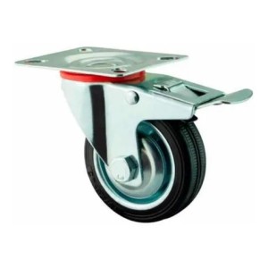 Rueda Giratoria De Goma Con Freno 125 Mm - Tyt