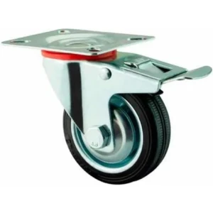 Rueda Giratoria De Goma Con Freno 75 Mm - Tyt