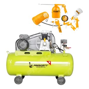 Compresor Aire Pcraft Prescott 200lt 3hp Elect. + Kit Ingco