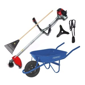 Bordeadora Desmalezadora Pro 52cc + Carretilla Kit Jardinero