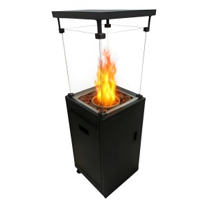 Estufa A Gas Exterior Interior Negra Vidrio Cuadrada 13kg