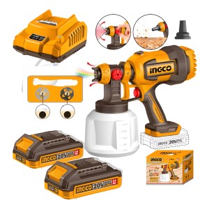 Pistola De Pintura Pintar 2 Baterías Y Carg 20v Ingco Csgli2