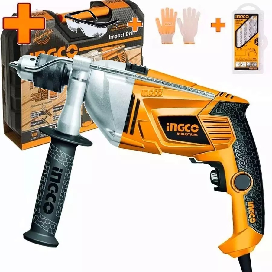 Ff Taladro Percutor 13mm Ingco 1100w Indust Valija Id11008-1 Color Anaranjado Frecuencia 50 - Imagen 3
