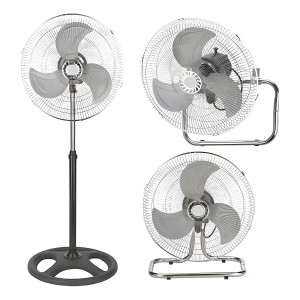 Ventilador 3en 1 1158795 Pie Con 3 Aspas De Metal Estructura Color Plateado, 50cm De Diámetro