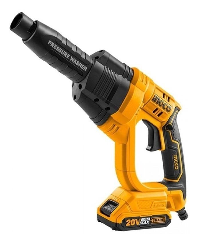 Hidrolavadora Bateria 20v P20s Ingco Autoaspiracion De Agua Color Amarillo Naranja 50 Hz/60 Hz - Imagen 2