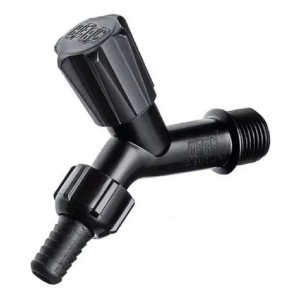 Canilla Plástico Pvc Negro O Colores Pared Jardín 1/2 X 2ud