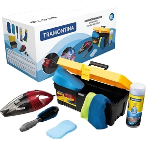 Kit Lavado Y Aspiradora De Automóvil 60 Watts Tramontina Color Gris/rojo