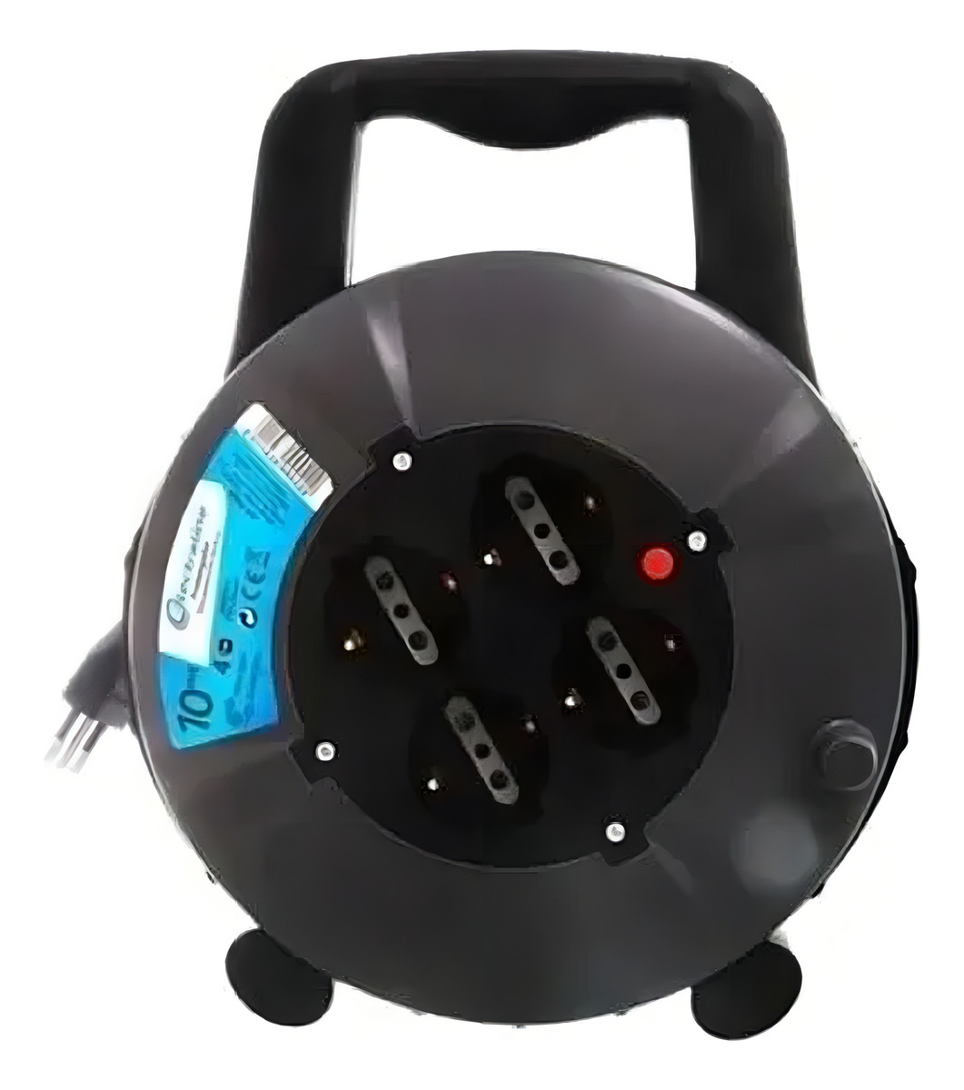 Alargue Electrico Enrollador 10 A Cable 10 M 4 Tomas Schuko - Imagen 4