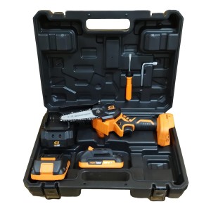 Mini Motosierra A Bateria Lusqtoff Black Series Cargador 2 Bat Color Naranja